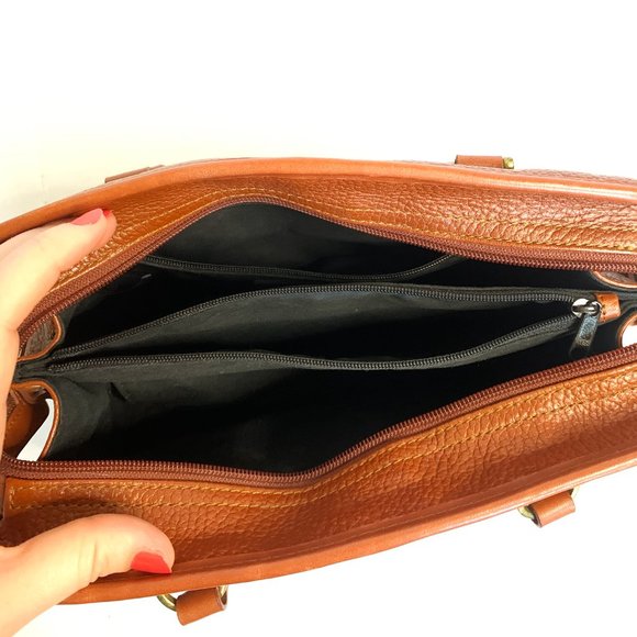 Vintage Liz Claiborne Pebbled Leather Satchel Bag - Picture 10 of 10